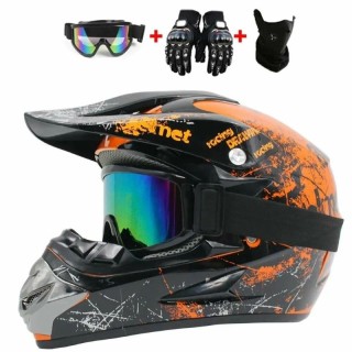 Мотошлем Off-Road Helmets - Full Helmets оранжевый, черный (S,M,L,XL)