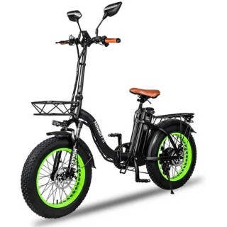 Электровелосипед Minako F11 Dual (полный привод) Черно-зелёный