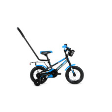 Детский велосипед FORWARD METEOR 12 черный/синий 10" 10.5" 2021