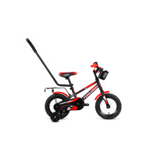 Детский велосипед FORWARD METEOR 12 черный/красный 10" 10.5" 2021