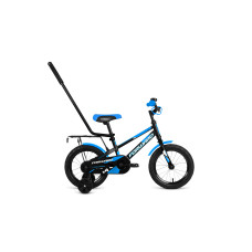 Детский велосипед FORWARD METEOR 14 черный/синий 10" 10.5" 2021
