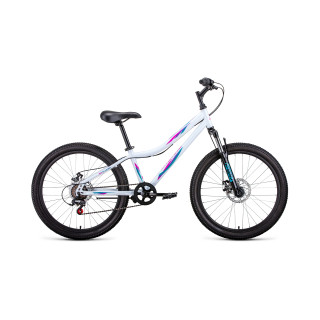 Велосипед FORWARD IRIS 24 2.0 disc белый / розовый 12" 2021