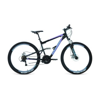 Велосипед FORWARD RAPTOR 27,5 2.0 disc черный / фиолетовый 18" 2021