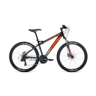 Велосипед FORWARD FLASH 26 2.0 disc черный / оранжевый 19" 2021