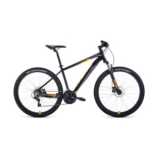 Велосипед FORWARD APACHE 27,5 3.2 disc черный / оранжевый 17" 2021