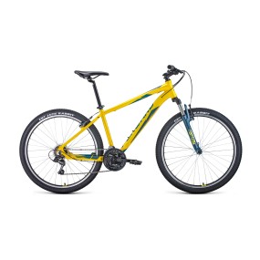 Велосипед FORWARD APACHE 27,5 1.0 желтый / зеленый 17" 2021