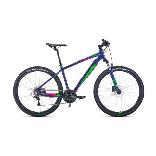 Велосипед FORWARD APACHE 27,5 3.0 disc фиолетовый / зеленый 17" 2021