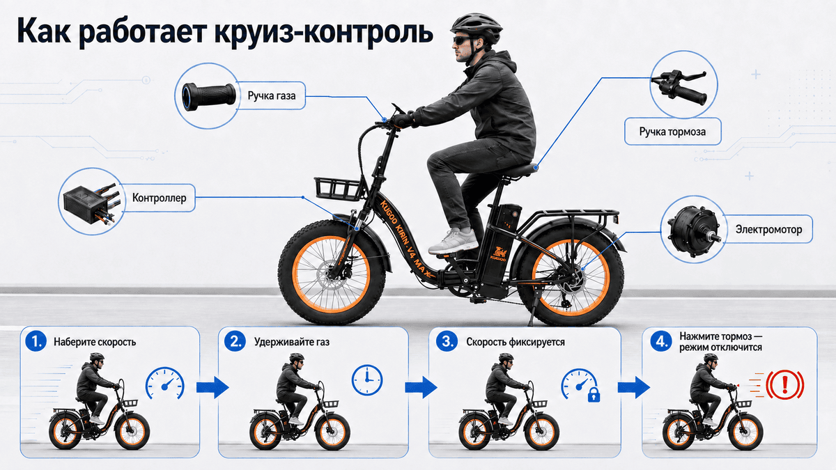 Электровелосипеды с круиз-контролем