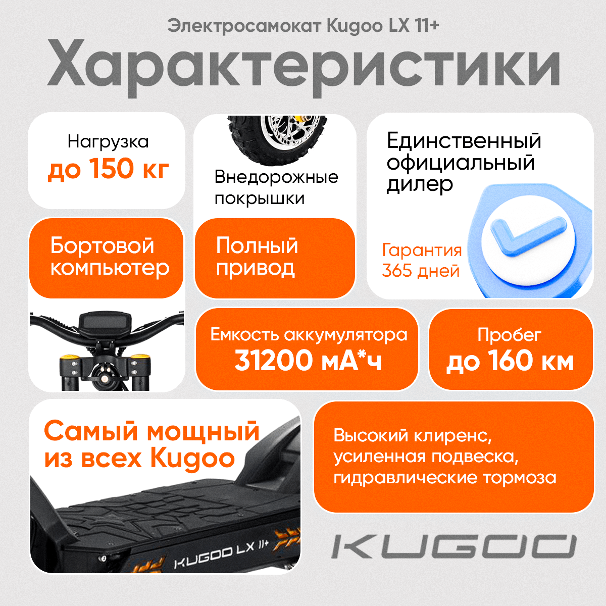 Электросамокат Kugoo LX 11 Plus