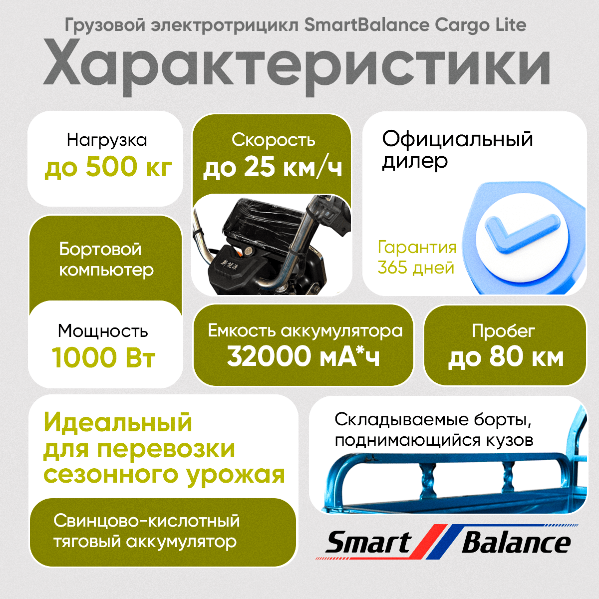 Электротрицикл SmartBalance Cargo Lite