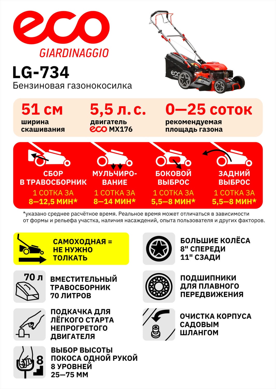 Купить газонокосилку ECO LG-734 в Минске